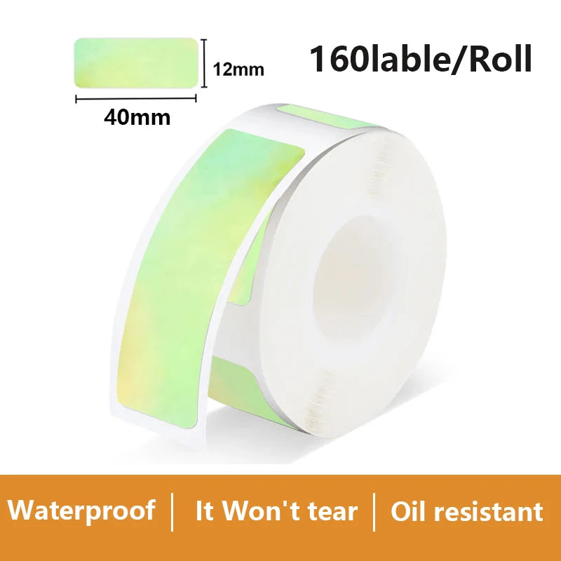 1Roll P12 P15 Thermal Label Sticker 12mm*40mm Tape Compatible Phomemo D30 Q30 Marklife P11 P50 L12 DELI Q2 Labeller - 12x40mm