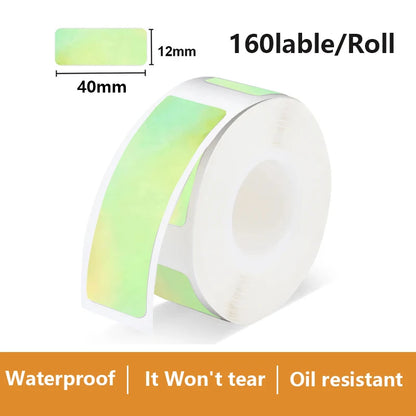 1Roll P12 P15 Thermal Label Sticker 12mm*40mm Tape Compatible Phomemo D30 Q30 Marklife P11 P50 L12 DELI Q2 Labeller