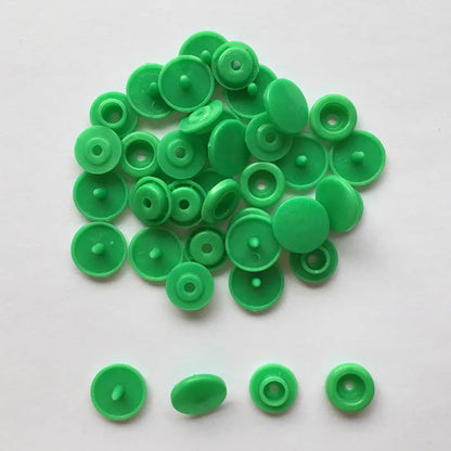 50 Sets Round Snaps Buttons For Bib T5 Plastic Press Button Fastener Snap For Clothes Accessories DIY Crafts 24Colors - light