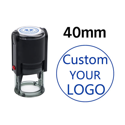 Custom Stamp Round Self Inking,Personalized Stamp 25/30/40/50mm Monogram LOGO Design Rubber Stampswith 4 Optional Ink Colors 