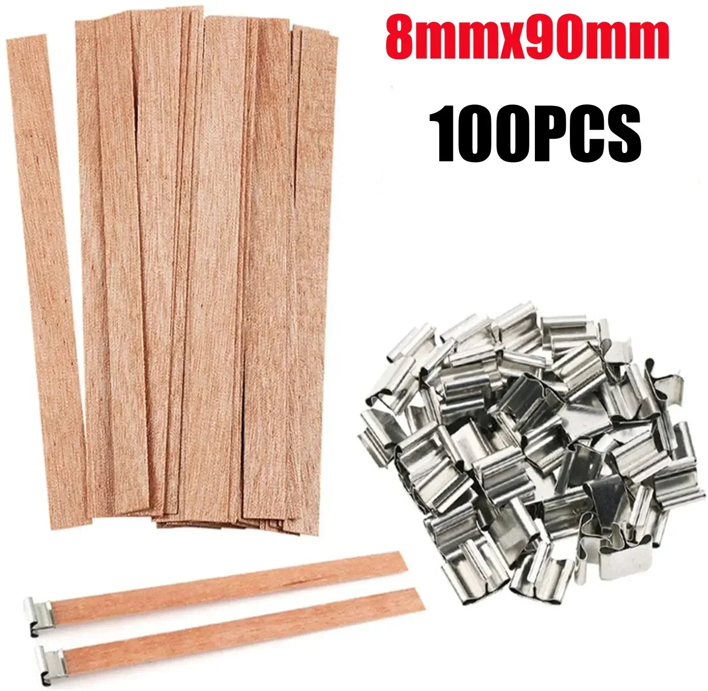 Handmade Soy Wax Candle Wooden Wick DIY Aromatherapy Candle Single Direction Wick Paraffin Wax Candle Crafting Guide - S-100P