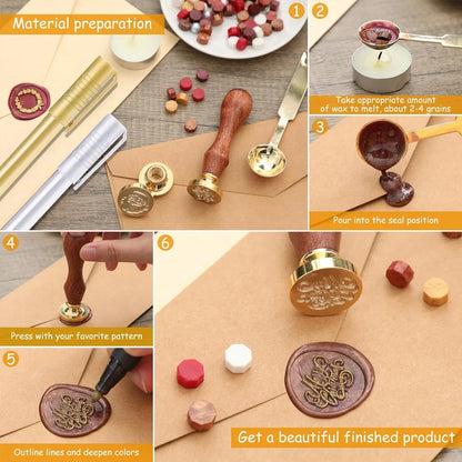 Custom Brass Wax Seal Stamp Personalized LOGO 25/30/40/50mm Round/Square Wax Sealing Head For Wedding Invitation Card Decor S