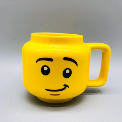 Cartoon Ceramic Mug Cup 250ML with Cute Impish Expression Figure Head Pattern Coffee Milk Tea Drinkware for Couple Friend Fam