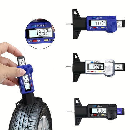 Digital Car Tyre Thickness Gauges Depth Meter For Safe Auto Tyre Tread Monitoring Tyre Wear Detection Measure Caliper Instrum