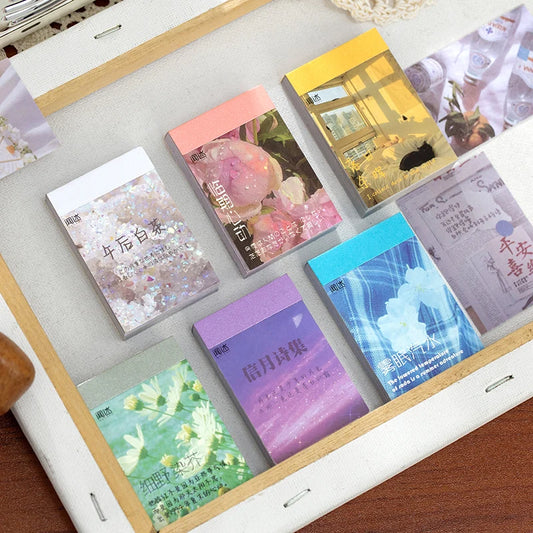 Yoofun 50 Sheets Natural Scenery&Art Paintings Stationery Stickers Book Aesthetic Landscape Cute Scrapbooking Planner Journal