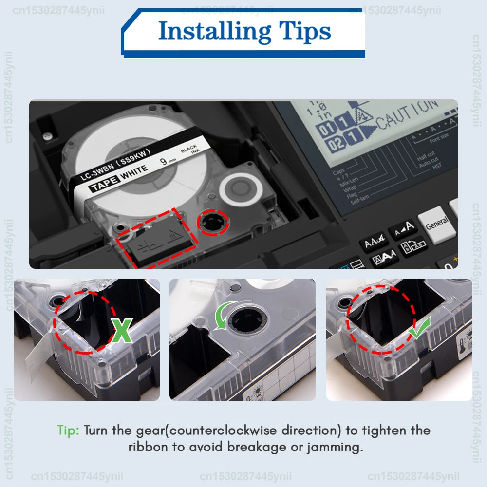 6/9/12mm Compatible Epson KingJim Label Tape SS12KW SS9KW SS6KW ST12KW SC12YW SD12KW SM12ZW for Epson LW-300 LW-400 Label Mak