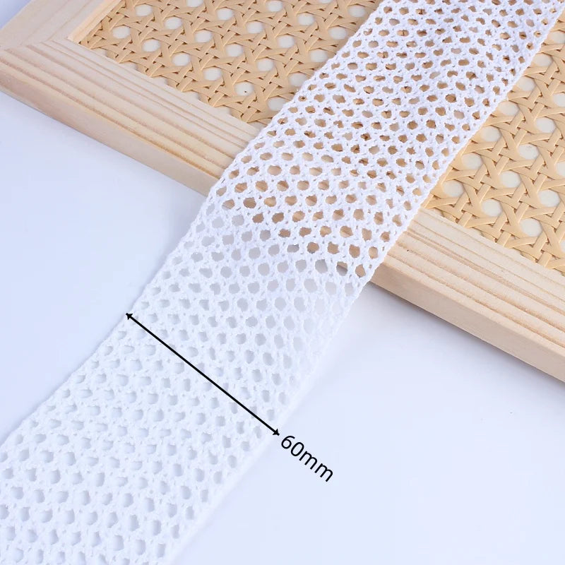 5Yards/Lot White Cotton Embroidered Lace Net Ribbons Fabric Trim DIY Sewing Handmade Craft Materials