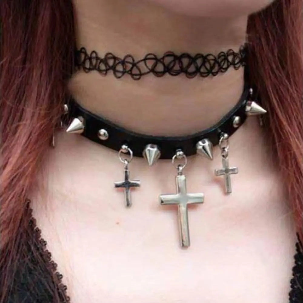Gothic Jewellery Braided Fish Thread Choker Necklace Vintage Elastic Tattoo Choker Retro Necklace
