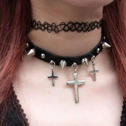 Gothic Jewellery Braided Fish Thread Choker Necklace Vintage Elastic Tattoo Choker Retro Necklace