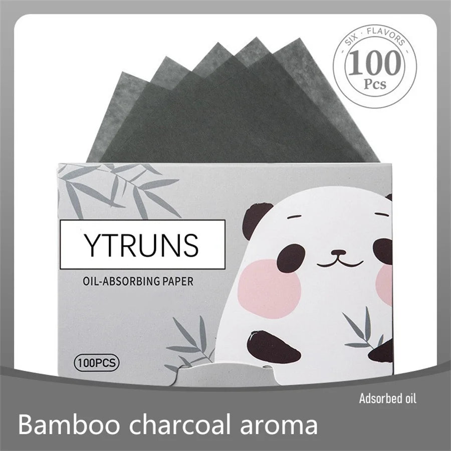 Green Tea/Gardenia/Chamomile/Lavender/Rose/Bamboo Charcoal 100pcs Boxed Fragrance Oil Absorbing Paper for Men and Women Face 