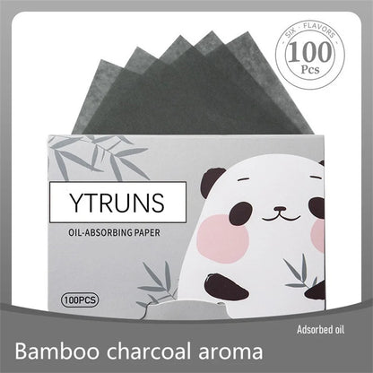 Green Tea/Gardenia/Chamomile/Lavender/Rose/Bamboo Charcoal 100pcs Boxed Fragrance Oil Absorbing Paper for Men and Women Face 