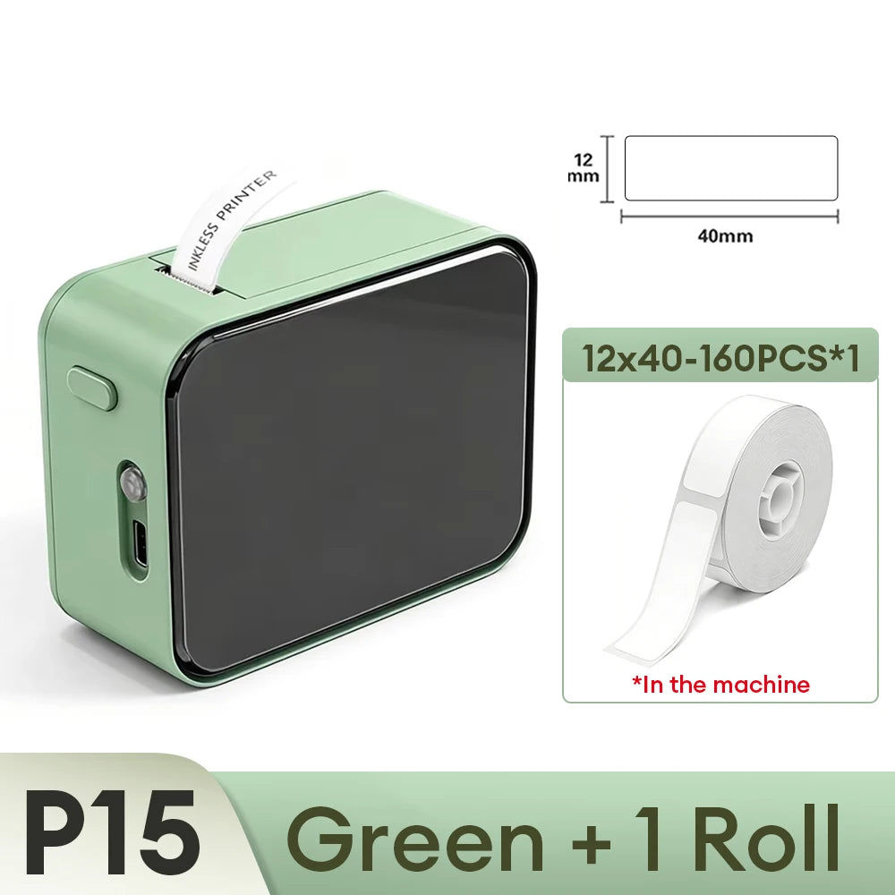 Marklife P15 Thermal Label Printer Mini Handheld Bluetooth Wireless Labeling Machine With Adhesive Label For Price Tags Noink