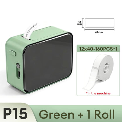 Marklife P15 Thermal Label Printer Mini Handheld Bluetooth Wireless Labeling Machine With Adhesive Label For Price Tags Noink