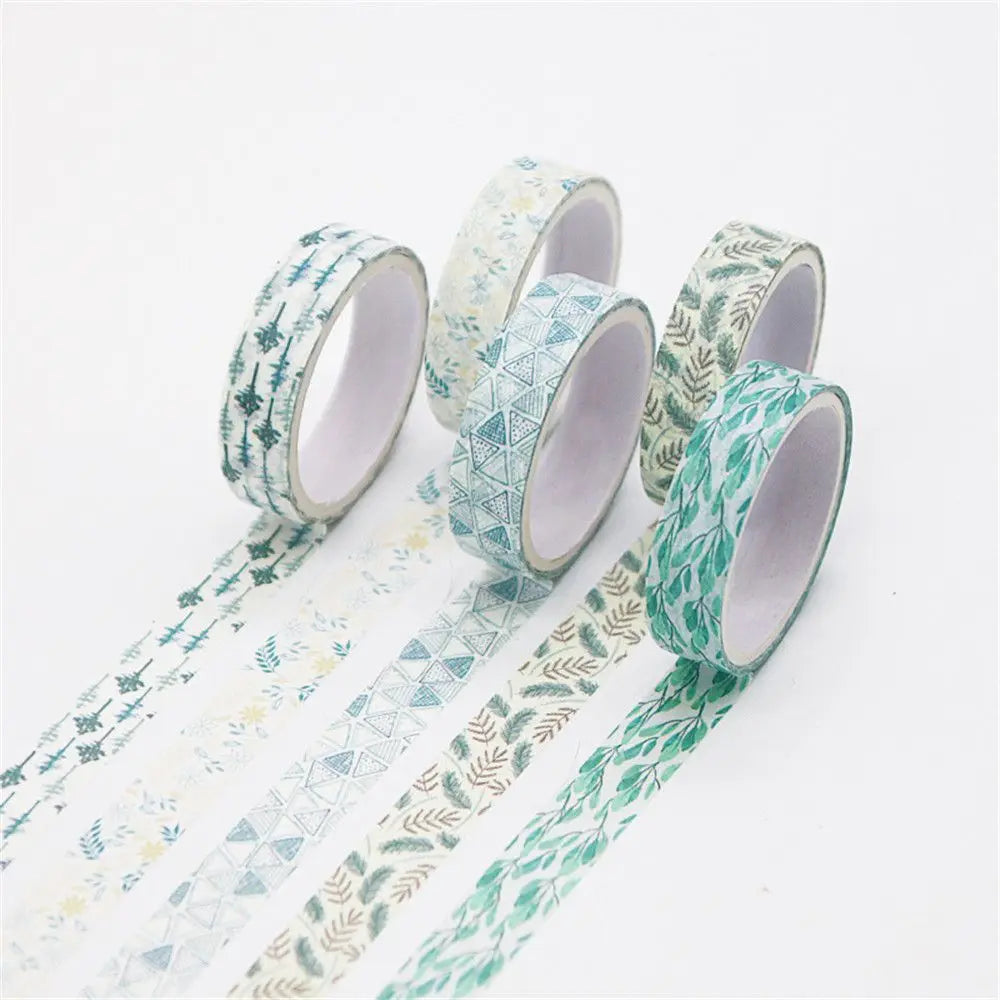 5PCS New Multicolor Washi Tape Masking Tape Cute Scrapbooking DIY Craft Decor Adhesive Tape School Stationery Home Supplies -