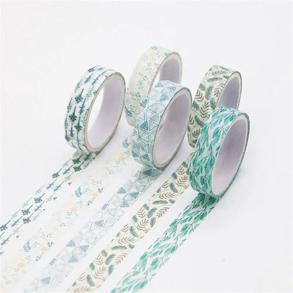 5PCS New Multicolor Washi Tape Masking Tape Cute Scrapbooking DIY Craft Decor Adhesive Tape School Stationery Home Supplies -
