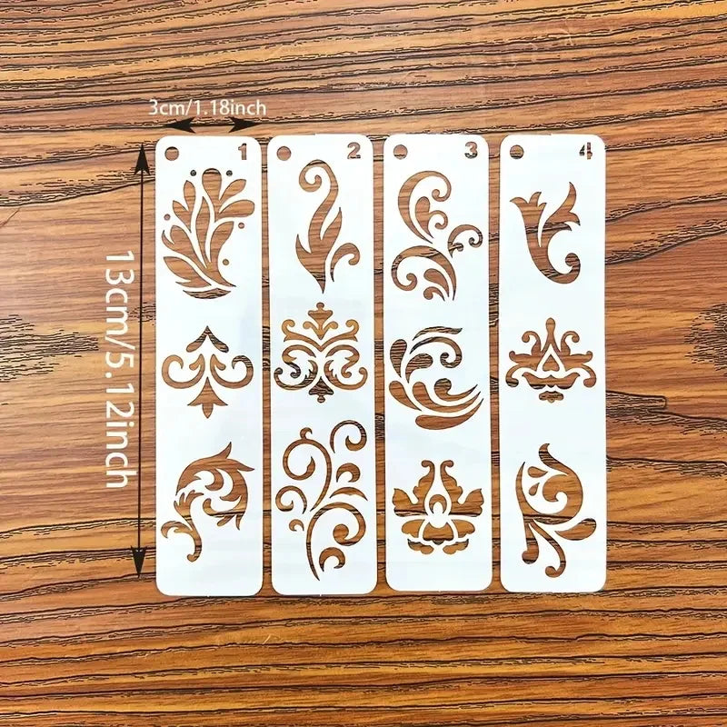 20Pcs Reusable Vintage Floral Eyebrow Templates Simple PET templates With Exquisite Swirls For Stage And Hanfu Appearance