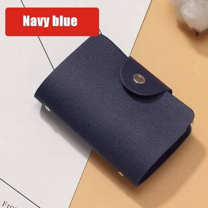 Business Card Holder Anti-theft ID Credit Card Holder Fashion Women's 24 Cards Slim PU Leather Pocket Case Coin Purse Wallet
