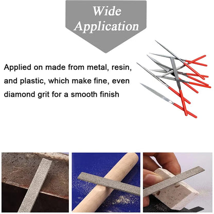 10Pcs Diamond Needle File Set 3x140mm Mini Needle File Kit For Stone Glass Metal Carving Craft Hand Tools Needle File Set