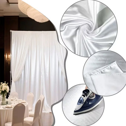 Satin Backdrop Curtain,with Rod Pocket for Wedding,Birthday,Baby Shower,Photography,Graduation Party Backdrop Drapes,1 Panel