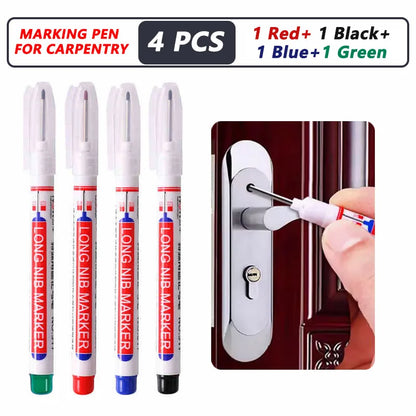 iLMH 4-40Pcs Deep Hole Long Nib Head Marker For Metal Perforating Pen Waterproof Bathroom Woodworking Decor Multi-Purpose Too