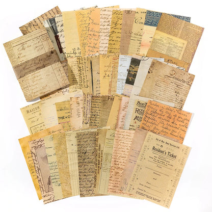 100 pcs Vintage material Diary Album background paper DIY decoration colored paper Scrapbooking Junk Journal Stationery Suppl