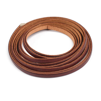 2m Vintage Faux Cowhide Leather Cord Strip Round/Flat Rope String DIY Bracelet Necklace Braided Craft Jewelry Making - flat-5