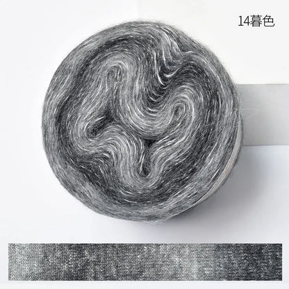 Crochet Yarn, 250M Gradient Colorful Mohair, Soft Velvet Cotton Blend, DIY Knitting Supplies, Hand Knitting Thread, Crochetin