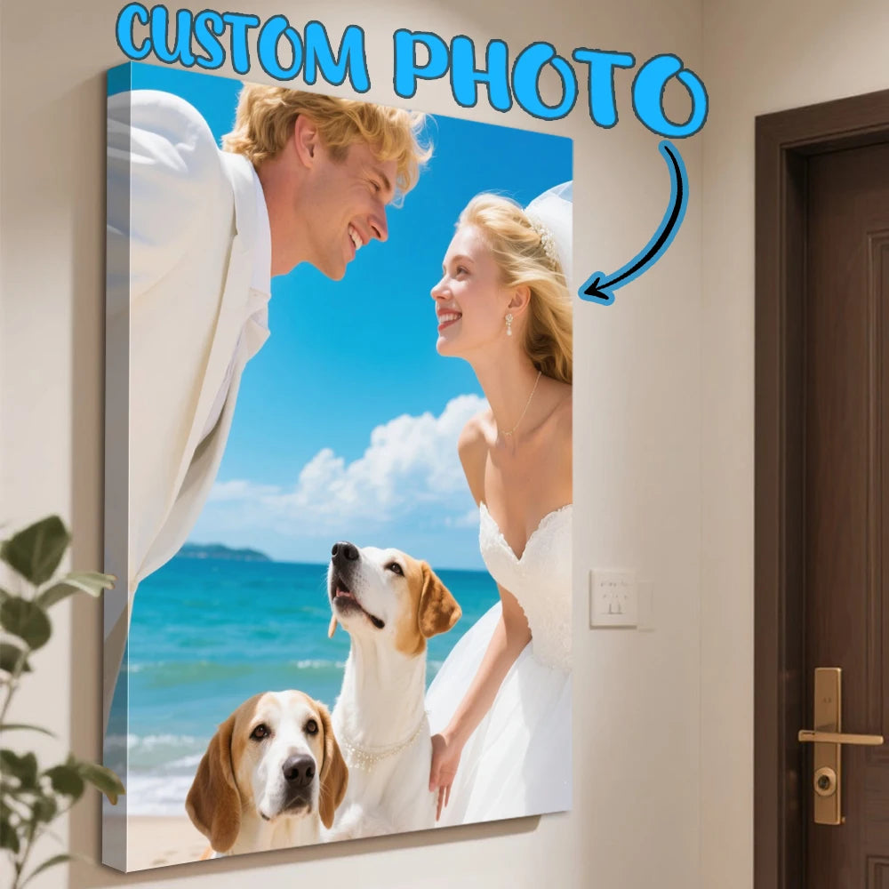 1pc big size canvas custom photo,personalized gift for room decoration,custom home decor items,wall decor,customized gift