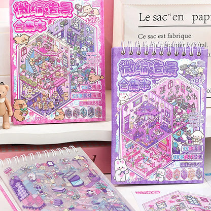 Mr. Paper 30Pcs 3d three-dimensional stacking miniature scene stickers scenery sticker book Students' puzzle handmade diy str