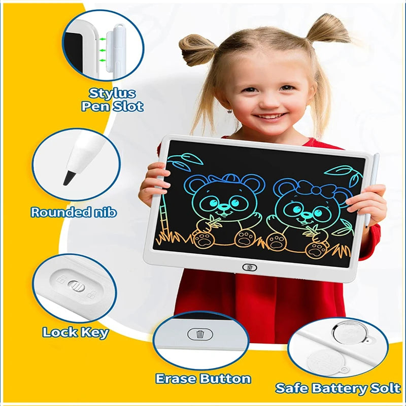8/11/13/16 Inch LCD Drawing tablet Writing Board Kids Doodle Painting Handwriting Pad Toy for 3 4 5 6 7 8 Years Girls Boys Gi