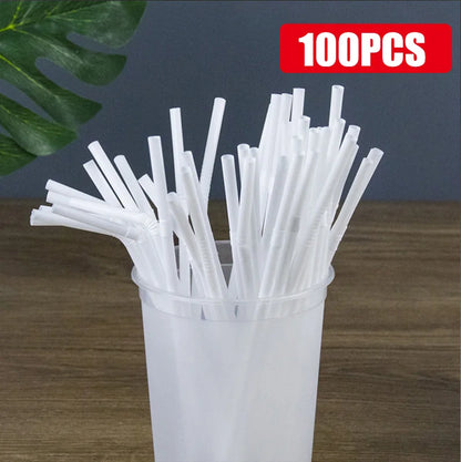 50-1000Pcs Drinking Straws Colorful & Black rietjes Flexible Wedding Party Supplies Drinking Straws Kitchen - White-100PCS