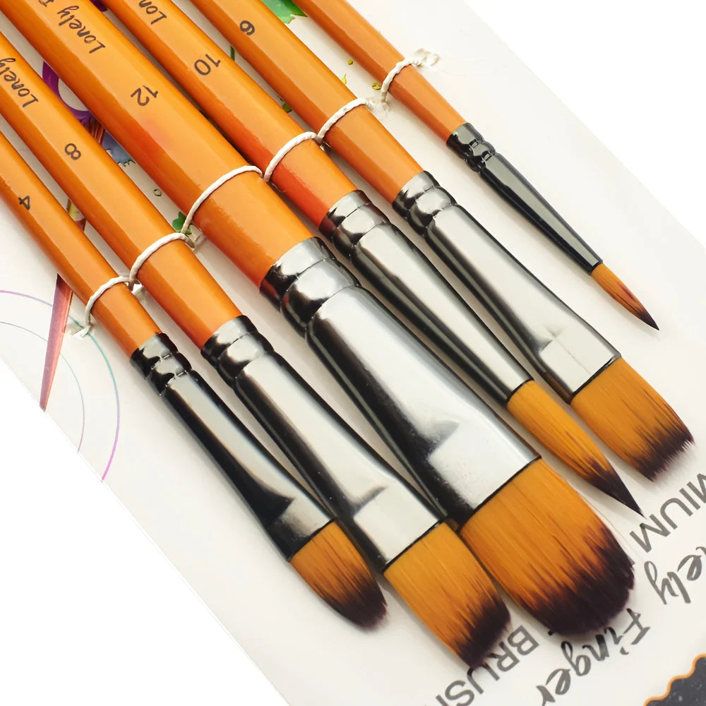 6pcs Artist Paint Brushes Set Artist Paintbrushes For Acrylic Oil Watercolor Acrylic Painting For Body Face Rock Canvas - 6pc
