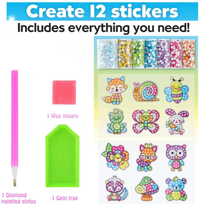 12 Create Big Gem Diamond Painting Sticker Kit Art Craft Girls Boys Unicorn Animal Sealife Magical Mosaic Dot Sticky Toys Gif