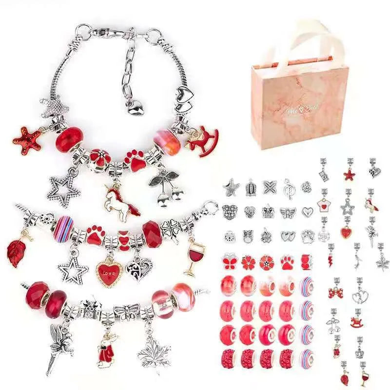 Charm Bracelet Making Kit DIY Jewelry Making Supplies Beads Unicorn Mermaid Crafts Handmade Gifts Set for Girls Teens Age