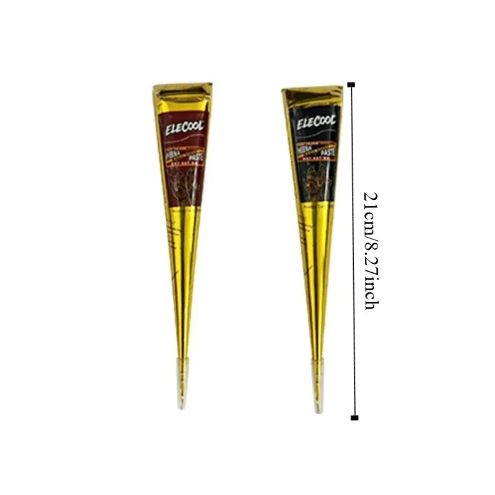 Easy-To-Use Henna Tattoo Cream Semi-permanent Temporary Henna Paste Cone Black Brown Temporary Tattoo Paste Mehndi Design