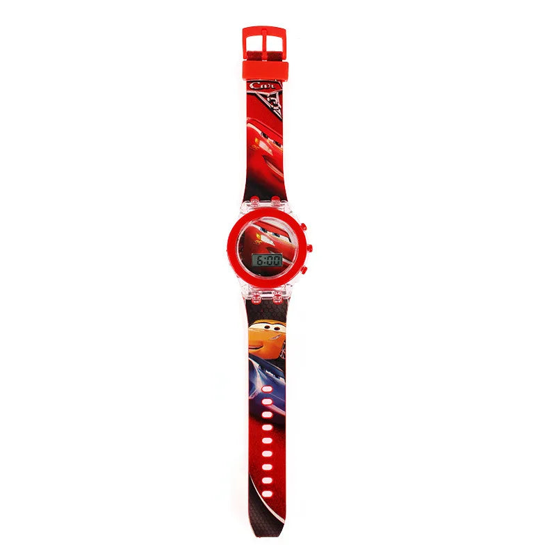 Flash Light Frozen Mickey Kids Watches For Girls Cartoon Snow White Car Children Watch Boys School Student Digitel Clock Gift