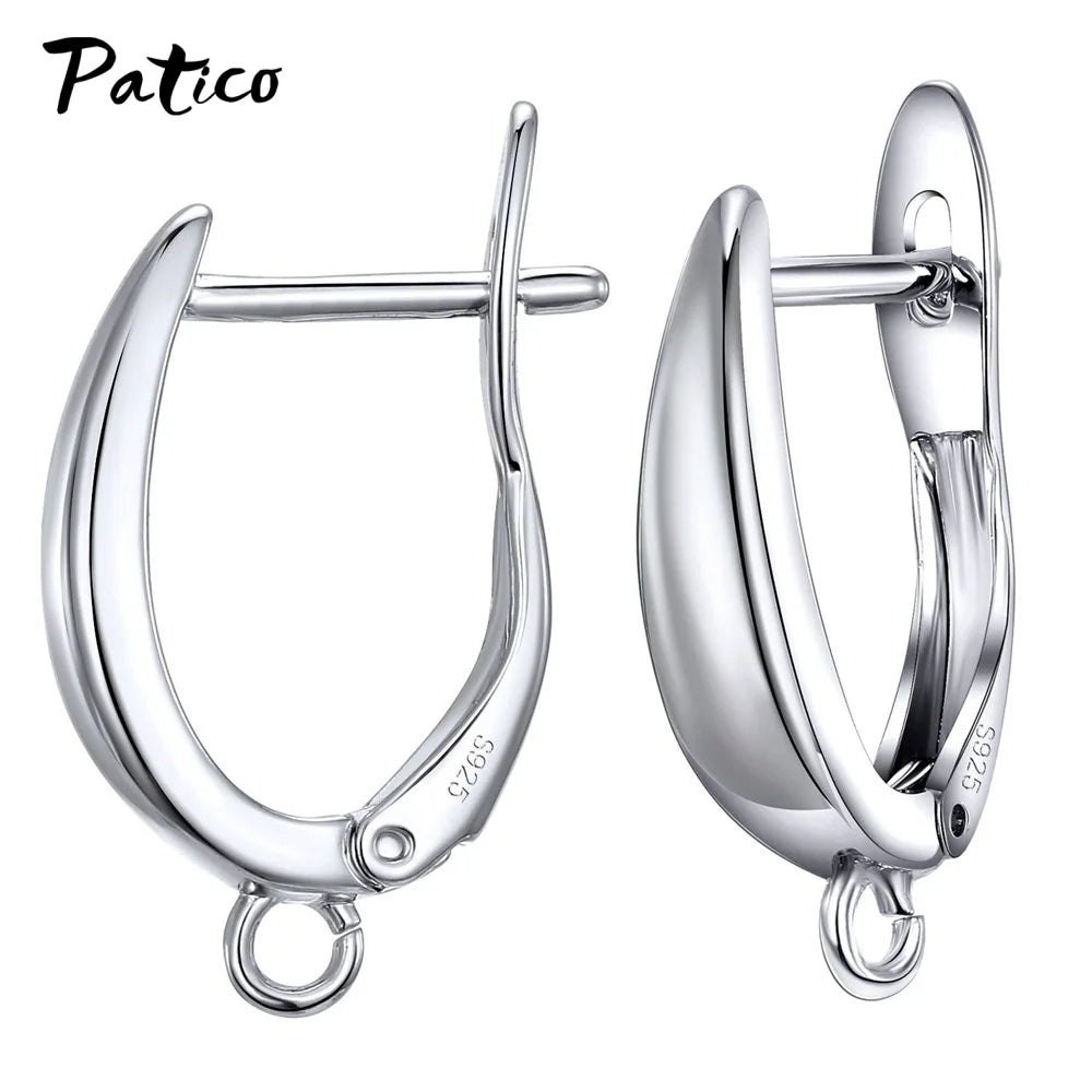 New Design Hollow Hook Earrings DIY Earrings Clasps Hooks For Woman Handmade 925 Sterling Silver Jewelry Making Accessories