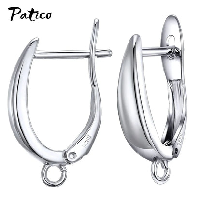 New Design Hollow Hook Earrings DIY Earrings Clasps Hooks For Woman Handmade 925 Sterling Silver Jewelry Making Accessories