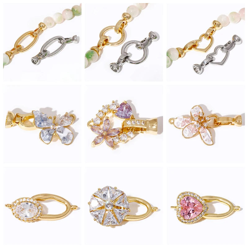 2/4/6Pcs Gold Color Round Jewelry Clasps, Locks for Jewelry, Clasps for Bracelet Necklace Making Supplies, Accessories for Je