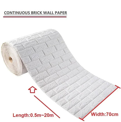 70cmx1/5/10m 3D Wallpaper Decoration Self-adhesive Antique Foam Brick Wallpaper Living Room Bedroom Waterproof 3d Wall Sticke