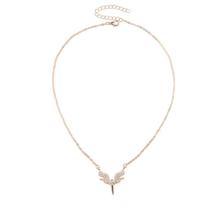 Angel Wings Pendant Necklace for Men Unisex Hip Hop Gothic Punk Clavicle Chain Trendy Classic Gold Silver Neck Jewelry Gift