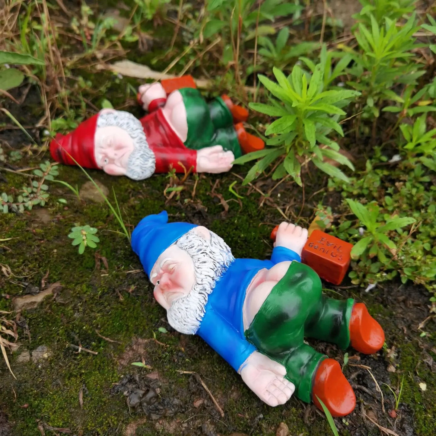 15cm Drunken Garden Gnomes Funny Resin Statues for Home Decor Whimsical Indoor Outdoor Ornaments EcoResin Weatherproof