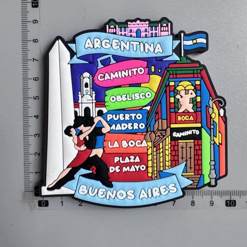 Argentine Travel Souvenirs PVC Fridge Magnets Tourist Souvenir Fridge Decorations Gifts - Argentina Q
