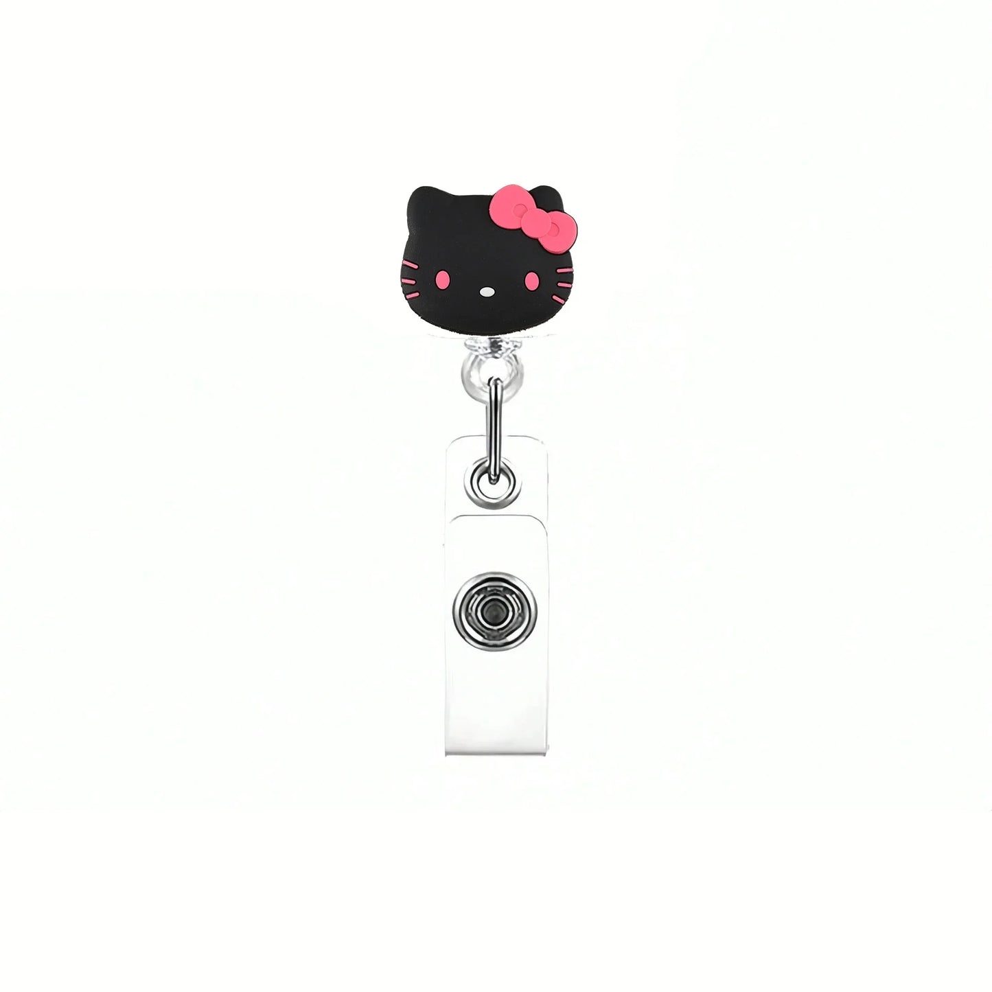 Kawaii Gift Kitty Cat Retractable Badge Reel Sparkling card holder accessories With Keychain For Women Student office supplie