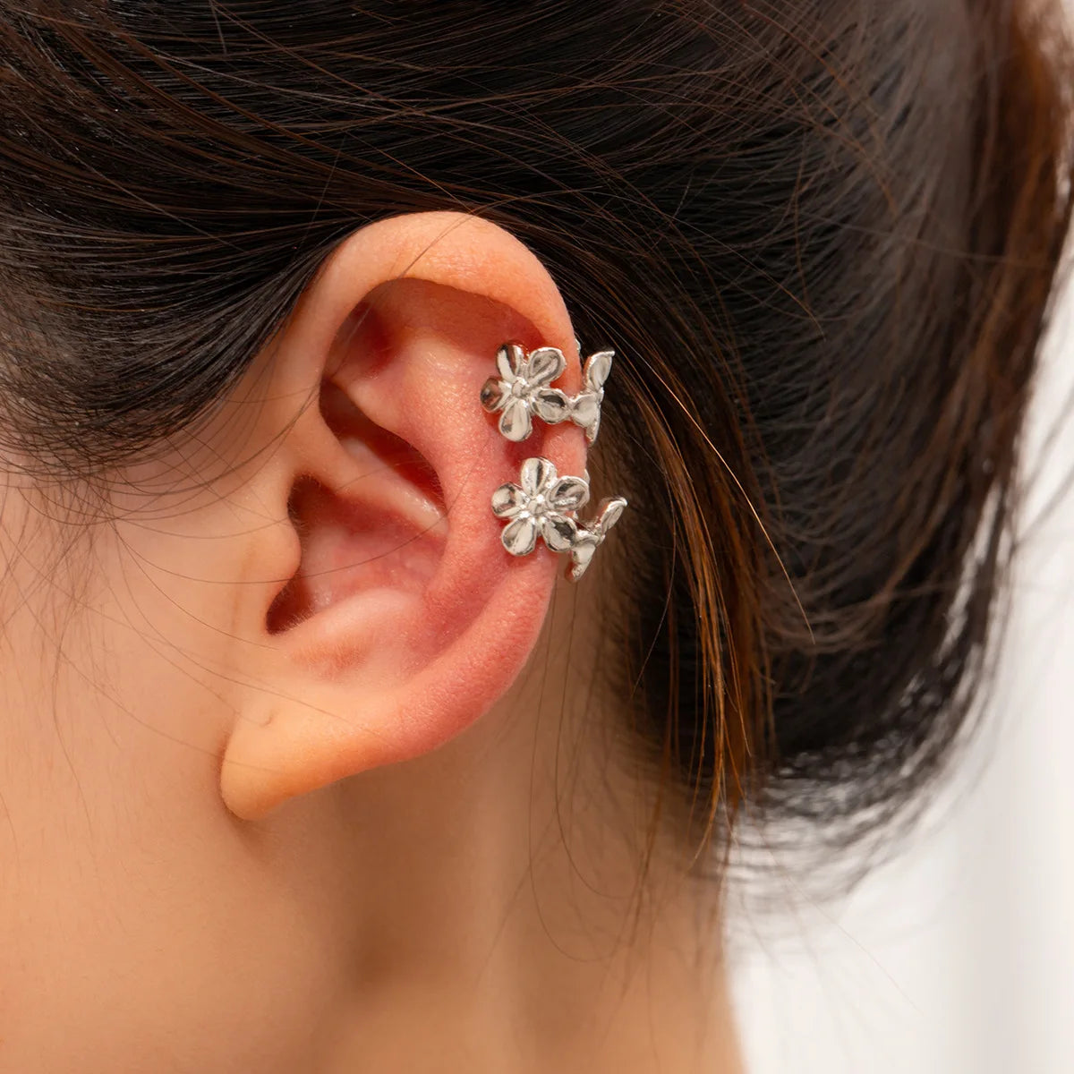 LATS Starfish Shell Flower Clip Earrings for Women Gold/Silver Color Non-Piercing Ear Cuff Daily Jewelry Accessories Party Gi
