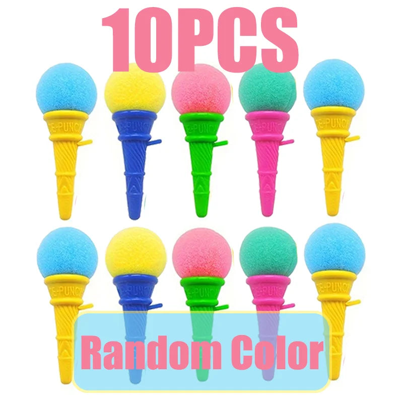 20/10/5Pcs Mini Ice Cream Shooters Colorful Sponge Ball Goodie Bag Filler Christmas Gifts Home Festival Party Games Supplies 