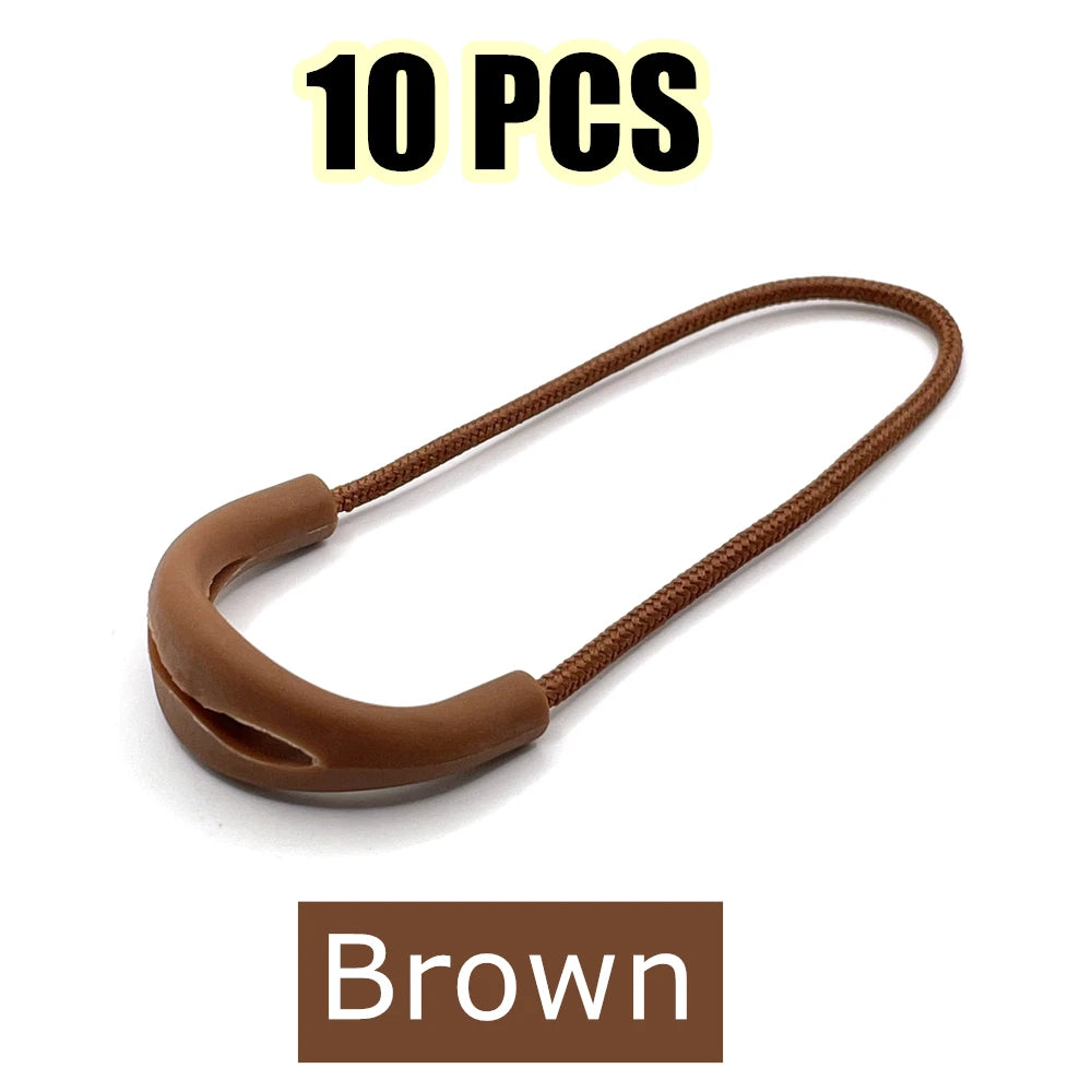 10 Pcs/Pack Mix Color Zipper Pull Cord Zipper Head Pull Puller End Fit Rope Tag Fixer Zip Cord for Garment Bags Accessory - B