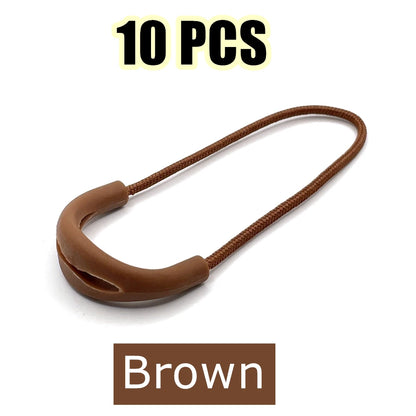 10 Pcs/Pack Mix Color Zipper Pull Cord Zipper Head Pull Puller End Fit Rope Tag Fixer Zip Cord for Garment Bags Accessory - B
