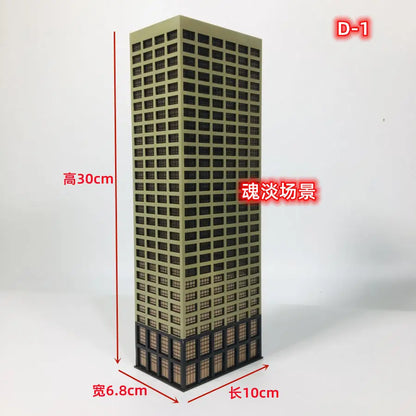 Diorama 1:300 Scale Architectural Model City Skyscraper Building Scene Display Model Railway Train Assembled Layout