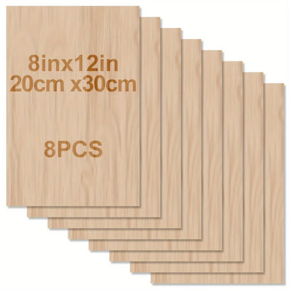 4/8/12/24/48 pieces of wood for crafts - 20*30 cm - 2 mm thick plywood with smooth surface - laser cut square panels - 8PCS